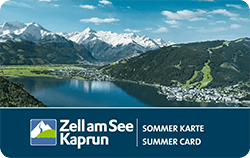 Zell am See-Kaprun Sommerkarte mit Alpenblick und See, ideal für Aktivitäten im Salzburger Land.
