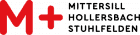 Logo mit rotem M Plus und schwarzem Text