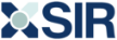 Blaues SIR-Logo mit Schriftzug und grafischem Symbol links