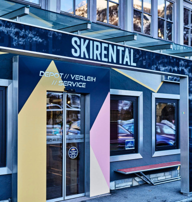 Eingang zum Skiverleih mit Depot und Service in Bad Hofgastein.